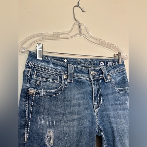 Miss Me Jeans Cross Angel Wings boot cut style Jp5117UR Blue cowgirl western 27 - Picture 7 of 11